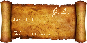 Jekl Lili névjegykártya